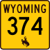 Wyoming Highway 374 marker