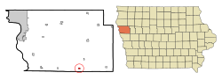 Location of Smithland, Iowa