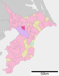 Location of Yotsukaidō in Chiba Prefecture