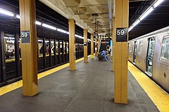 The 59th Street station, one of the stations on the Fourth Avenue subway within Sunset Park
