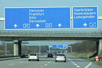 Das Viernheimer Dreieck aus Richtung Süden (A 67)