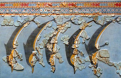 Fresque des dauphins (de), provenant de la forteresse de Gla. Vers -1220.