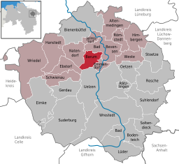 Läget för kommunen Barum i Landkreis Uelzen