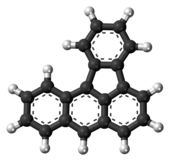 Ball-and-stick model of the benzo[a]fluoranthene molecule