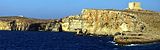 The west coast of Comino, with St Mary's Tower as seen from the Gozo-Malta ferry