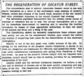 Atlanta Constitution 1908 article about a proposal to "regenerate" Decatur Street