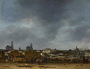 1654年の火薬庫爆発のあとのデルフトの眺望（エフベルト・ファン・デル・プール）