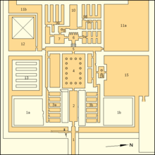 Annotated map of Djedkare Isesi's mortuary temple