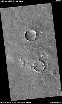 Layered mesa in crater, as seen by HiRISE under HiWish program