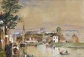 Exeter and the Canal Basin by John Gendall between 1835 and 1840; watercolour and gouache on paper