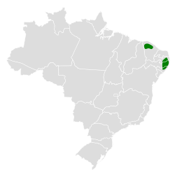 Distribución geográfica del titirijí de Miranda.