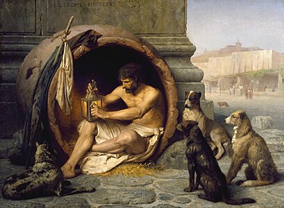 Jean-Léon Gérôme. Diogenes with dogs.