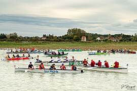 La joute à canotes en automne à Étaples