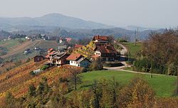 View of Malkovec from the village of Slančji Vrh (from the east)
