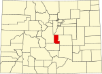 State map highlighting Teller County