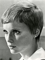 Mia Farrow with a pixie cut, 1968