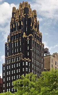 The American Radiator Building in New York City by Raymond Hood (1924)