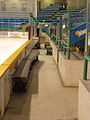 Greyhounds bench and penalty boxes.
