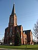 St. Henry's Catholic Church in St. Henry, Ohio, a Gothic Revival church with a tall tower