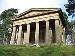 Temple of Theseus about 1/2 mile north of Hagley Hall