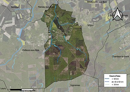 Carte orthophotographique de la commune en 2016.