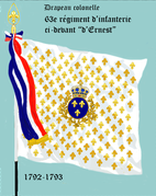 Drapeau colonelle du 63e régiment d'infanterie de ligne de 1791 à 1793