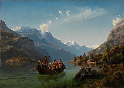 Bridal Procession on the Hardangerfjord, by Hans Gude and Adolph Tidemand