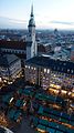 View from the Rathausturm to the Christkindlmarkt