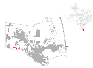 Lage von Los Indios im Cameron County (links) und in Texas (rechts)