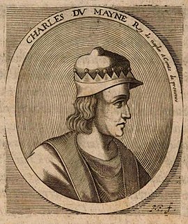 Charles V d'Anjou (1446-1481), duc d'Anjou de 1480 à 1481 et neveu du précédent.