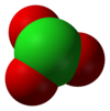 Space-filling model of the chlorate anion