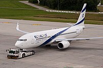 An aircraft being towed at Zürich Airport