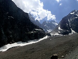 Der Glacier Noir mit l'Ailefroide im Hintergrund.