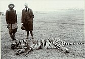 George V (right) and Nepalese prime minister Chandra Shumsher with a shot tiger