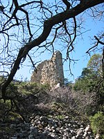 Les ruines du Castellas au-dessus du village (8 avril 2006).