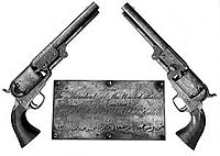 A pair of Colt 1848 Dragoon sent by Abraham Lincoln to Emir Abdelkader for having protected Christians in the 1860 Mount Lebanon civil war.
