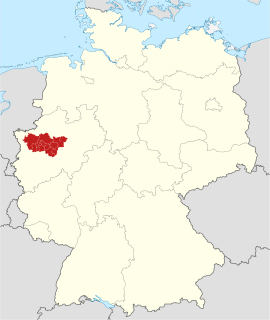 Map of the Ruhr within Germany
