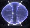 A glowing blue circular plasma