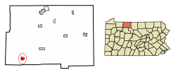 Location of Kane in McKean County, Pennsylvania