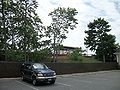 Medford station as seen from Long Island Avenue on the north side of the tracks.