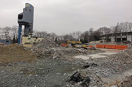 Le parc en cours de démolition, le 29 décembre 2018.