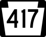 Pennsylvania Route 417 marker