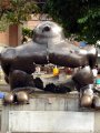 Bird ( By Fernando Botero) Was destroyed by a terrorist attack in 1997, Medellín where 17 people died. The remains of the sculpture are displayed in San Antonio Square as a memorial for the victims