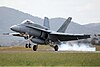 One of the RAAF's F/A-18 Hornets landing in 2011