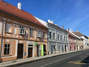 Most buildings in the old part of Petrovaradin in Novi Sad are in the baroque style