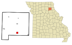 Location of Shelbina, Missouri