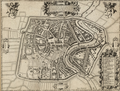 Map of Haarlem after the siege in 1578, showing the damage from fire