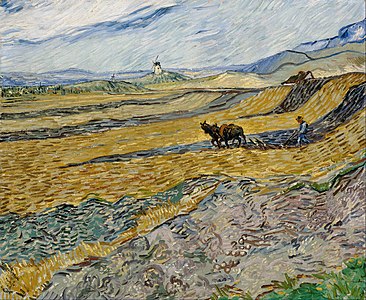 Enclosed Field with Ploughman at Wheat Fields, by Vincent van Gogh