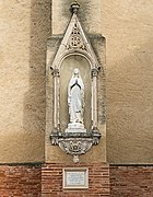 Statue de Notre-Dame-de-Lourdes, et l'indulgence de Pie IX.