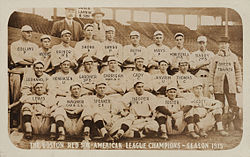 1915 Boston Red Sox team photo, with Babe Ruth in the back row